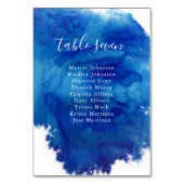 Sapphire Tide Wedding Table Numbers Guest Names Kaart (Voorkant)