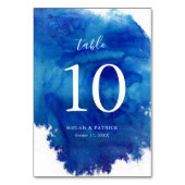 Sapphire Tide Wedding Table Numbers Kaart (Achterkant)