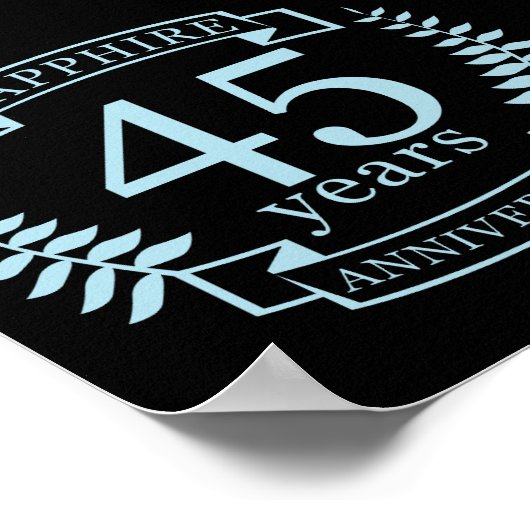 Sapphire Traditional 45th bruiloft Poster (Hoek)