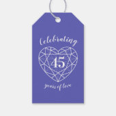Sapphire trouwdag 45e hart cadeau labels cadeaulabel (Voorkant)