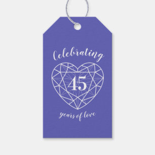 Sapphire trouwdag 45e hart cadeau labels cadeaulabel