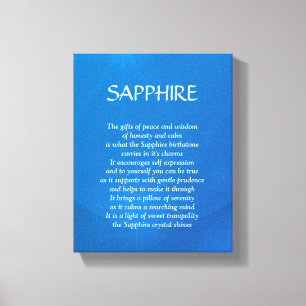 Sapphire verjaarstone - September-gedicht kunstcan Canvas Afdruk