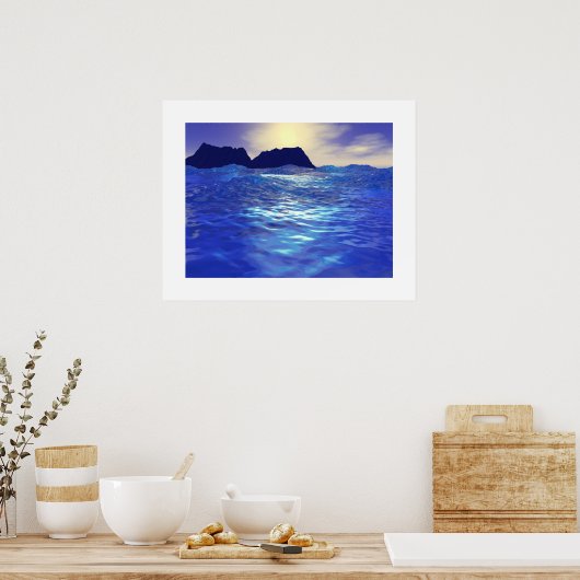 Sapphire Waves Poster (Keuken)