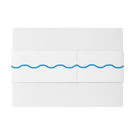 Sapphire Wavy Retro Wedding Uitnodigingen Wikkel (Achterkant Voorbeeld)