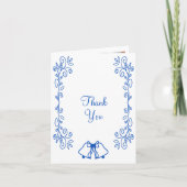 Sapphire Wedding Bedankt Card Bells Scrollwork (Voorkant)