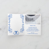 Sapphire Wedding Bedankt Card Bells Scrollwork (Binnen)