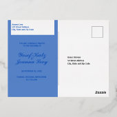 Sapphire Wedding Folie Save the Date Folie Uitnodiging Briefkaart (Achterkant)