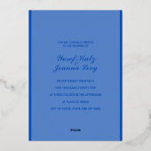 Sapphire Wedding Folie Save the Date Uitnodiging (Achterkant)