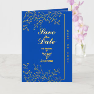 Sapphire Wedding Gold Folie Uitnodiging Fotokaart