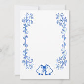 Sapphire Wedding Invitation Bells Scrollwork Kaart (Achterkant)