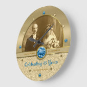 Sapphire Wedding Jubileum Blue Gem Damask Foto Grote Klok (Hoek)