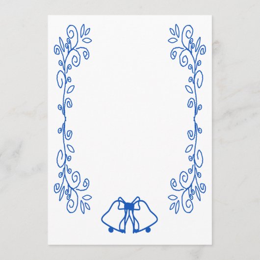 Sapphire Wedding Menu Kaart Bells Scrollwork (Achterkant)