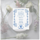 Sapphire Wedding Menu Kaart Bells Scrollwork
