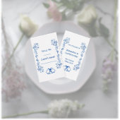 Sapphire Wedding Place Card Bells Scrollwork Plaatskaartje