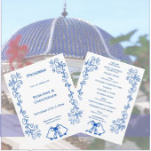 Sapphire Wedding Program Bells Scrollwork Design Programmakaart