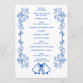 Sapphire Wedding Program Bells Scrollwork Design Programmakaart (Achterkant)