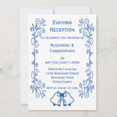 Sapphire Wedding Reception Invitation Bells Kaart (Voorkant)