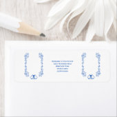 Sapphire Wedding Return Adres Label Bells (Insitu)
