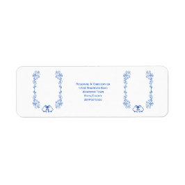 Sapphire Wedding Return Adres Label Bells