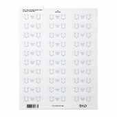 Sapphire Wedding Return Adres Label Bells (Full Sheet)