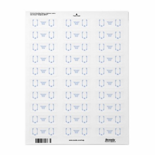 Sapphire Wedding Return Adres Label Bells (Full Sheet)