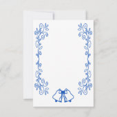 Sapphire Wedding RSVP Kaart Bells Scrollwork (Achterkant)