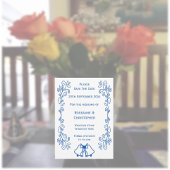 Sapphire Wedding Save the Date Bells Scrollwork