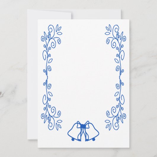Sapphire Wedding Save the Date Bells Scrollwork (Achterkant)