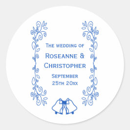 Sapphire Wedding Sticker Bells Scrollwork Design