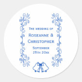 Sapphire Wedding Sticker Bells Scrollwork Design (Voorkant)