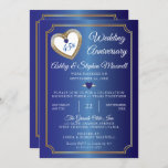 Sapphires Diamonds 45th Wedding Jubileum Party Kaart<br><div class="desc">Elegant faux harvormige saffieren, traandiamanten en cirkelvormige diamanten op een met sapphire blue getonde achtergrond en een gouden toonhoek lijst 45th Wedding Jubileum partijuitnodigingen. Origineel ontwerp door Holiday Hearts Design (gereserveerde rechten). Als u vragen hebt of hulp nodig hebt bij het ontwerp, kunt u ons direct een e-mail sturen naar...</div>