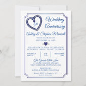 Sapphires Diamonds 5th Wedding Jubileum Party Kaart (Voorkant)