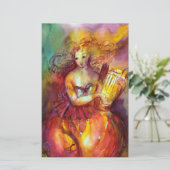 SAPPHO, DANCE, MUZIEK EN POETRY BRIEFPAPIER (Staand voorkant)