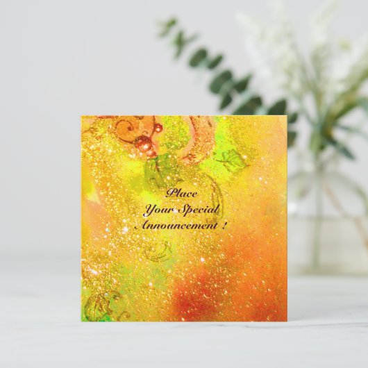 SAPPHO, DANCE, MUZIEK EN POETRY, Gold Sparkles Aankondiging (Staand voorkant)