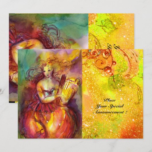 SAPPHO, DANCE, MUZIEK EN POETRY, Gold Sparkles Kaart (Voorkant / Achterkant)