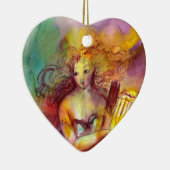 SAPPHO, DANCE, MUZIEK EN POETRY, hart Keramisch Ornament (Rechts)