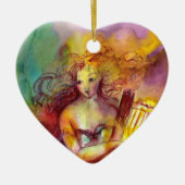 SAPPHO, DANCE, MUZIEK EN POETRY, hart Keramisch Ornament (Voorkant)