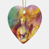 SAPPHO, DANCE, MUZIEK EN POETRY, hart Keramisch Ornament (Links)