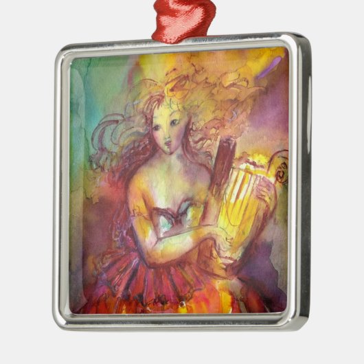 SAPPHO, DANCE, MUZIEK EN POETRY, hart Metalen Ornament (Links)