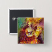 SAPPHO, DANCE, MUZIEK EN POETRY VIERKANTE BUTTON 5,1 CM (Voorkant /achterkant)
