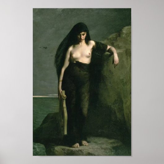 Sappho door Charles Auguste Mengin Poster (Voorkant)