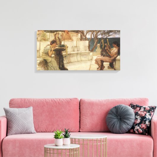 Sappho en Alcaeus door Sir Lawrence Alma Tadema Canvas Afdruk (Insitu (Woonkamer))
