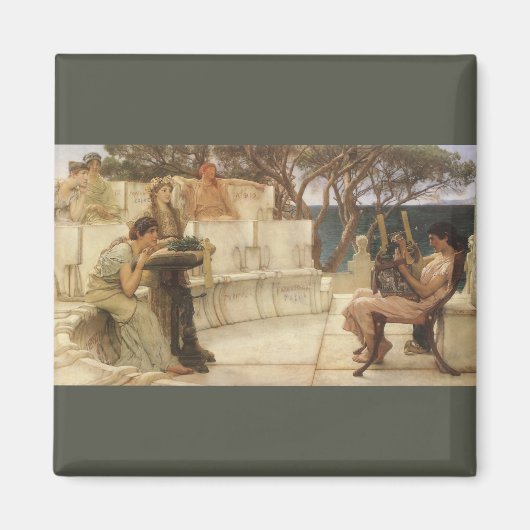 Sappho en Alcaeus door Sir Lawrence Alma Tadema Magneet (Voorkant)
