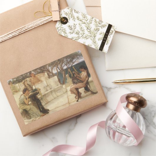 Sappho en Alcaeus door Sir Lawrence Alma Tadema Rechthoekige Sticker (Geschenken)