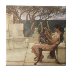 Sappho en Alcaeus door Sir Lawrence Alma Tadema Tegeltje