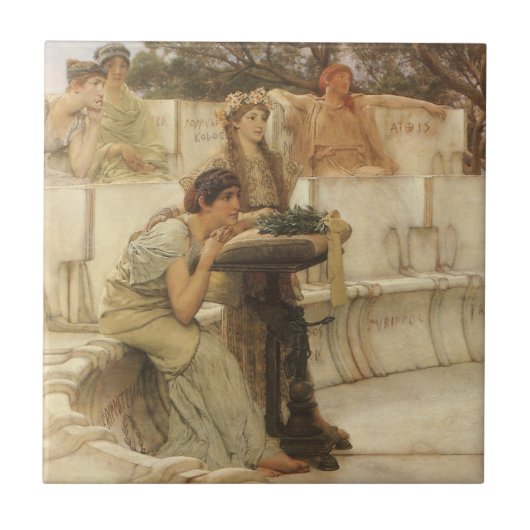 Sappho en Alcaeus door Sir Lawrence Alma Tadema Tegeltje (Voorkant)