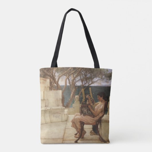 Sappho en Alcaeus door Sir Lawrence Alma Tadema Tote Bag (Achterkant)
