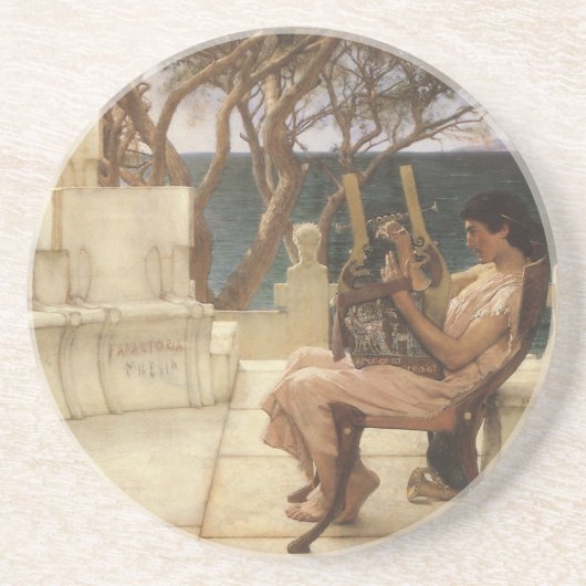 Sappho en Alcaeus door Sir Lawrence Alma Tadema Zandsteen Onderzetter (Voorkant)