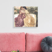 Sappho en Erinna in een Griekse tuin (Lesbische li Canvas Afdruk (Insitu (Woonkamer))