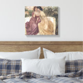 Sappho en Erinna in een Griekse tuin (Lesbische li Canvas Afdruk (Insitu (Slaapkamer))